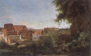 Jean Baptiste Camille  Corot The Colosseum View frome the Farnese Gardens oil on canvas